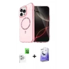 MARSİLYAN™- iPhone 16 Pro Max Kılıf Kıvılcım Form Prime - Siyah Bilvis 5in1 5D Magic Hayalet Cam Ekran Koruyucu + Beyaz Raze Metal Kamera Lens