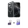 MARSİLYAN™- iPhone 16 Pro Max Kılıf Kıvılcım Form Prime - Siyah Bilvis 5in1 5D Magic Hayalet Cam Ekran Koruyucu + Bilvis Titan Kamera Lens - GS