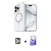 MARSİLYAN™- iPhone 16 Pro Max Kılıf Kıvılcım Form Prime - Siyah Bilvis 5in1 5D Magic Hayalet Cam Ekran Koruyucu + PVD Metal Kamera Lens - GS
