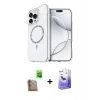 MARSİLYAN™- iPhone 16 Pro Max Kılıf Kıvılcım Form Prime - Siyah Bilvis 5in1 5D Magic Hayalet Cam Ekran Koruyucu + Raze Metal Kamera Lens - CLTM