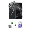 MARSİLYAN™- iPhone 16 Pro Max Kılıf Kıvılcım Form Prime - Siyah Bilvis 5in1 5D Magic Hayalet Cam Ekran Koruyucu + Raze Metal Kamera Lens - SH