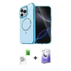 MARSİLYAN™- iPhone 16 Pro Max Kılıf Kıvılcım Form Prime - Siyah Bilvis 5in1 5D Magic Hayalet Cam Ekran Koruyucu + Beyaz Raze Metal Kamera Lens