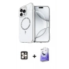 MARSİLYAN™- iPhone 16 Pro Max Kılıf Kıvılcım Form Prime - Siyah Bilvis 5in1 5D Magic Hayalet Cam Ekran Koruyucu + PVD Metal Kamera Lens - GD