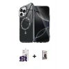 MARSİLYAN™- iPhone 16 Pro Max Kılıf Kıvılcım Form Prime - Siyah Bilvis Hayalet Cam Ekran Koruyucu + Bilvis Titan Kamera Lens - GS