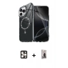 MARSİLYAN™- iPhone 16 Pro Max Kılıf Kıvılcım Form Prime - Siyah Bilvis Hayalet Cam Ekran Koruyucu + PVD Metal Kamera Lens - GD