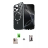 MARSİLYAN™- iPhone 16 Pro Max Kılıf Kıvılcım Form Prime - Siyah Bilvis Hayalet Cam Ekran Koruyucu + Raze Metal Kamera Lens - NLGY