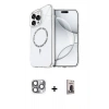 MARSİLYAN™- iPhone 16 Pro Max Kılıf Kıvılcım Form Prime - Siyah Bilvis Hayalet Cam Ekran Koruyucu + Pers Alüminyum Kamera Lens - GI