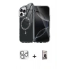 MARSİLYAN™- iPhone 16 Pro Max Kılıf Kıvılcım Form Prime - Siyah Bilvis Hayalet Cam Ekran Koruyucu + Pers Alüminyum Kamera Lens - GS