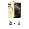 MARSİLYAN™- iPhone 16 Pro Max Kılıf Kıvılcım Form Prime - Siyah Bilvis Hayalet Cam Ekran Koruyucu + PVD Metal Kamera Lens - GS