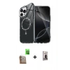 MARSİLYAN™- iPhone 16 Pro Max Kılıf Kıvılcım Form Prime - Siyah Bilvis Hayalet Cam Ekran Koruyucu + Raze Metal Kamera Lens - CLTM