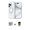 MARSİLYAN™- iPhone 16 Pro Max Kılıf Kıvılcım Form Prime - Siyah Buffer Cam Ekran Koruyucu + Gri Pers Alüminyum Kamera Lens