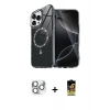 MARSİLYAN™- iPhone 16 Pro Max Kılıf Kıvılcım Form Prime - Siyah Buffer Cam Ekran Koruyucu + Pers Alüminyum Kamera Lens - GS