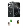 MARSİLYAN™- iPhone 16 Pro Max Kılıf Kıvılcım Form Prime - Siyah Buffer Cam Ekran Koruyucu + Raze Metal Kamera Lens - NLGY