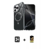 MARSİLYAN™- iPhone 16 Pro Max Kılıf Kıvılcım Form Prime - Siyah Buffer Cam Ekran Koruyucu + PVD Metal Kamera Lens - SH