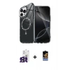 MARSİLYAN™- iPhone 16 Pro Max Kılıf Kıvılcım Form Prime - Siyah Buffer Hayalet Cam Ekran Koruyucu + Bilvis Titan Kamera Lens - SH