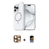 MARSİLYAN™- iPhone 16 Pro Max Kılıf Kıvılcım Form Prime - Siyah Buffer Hayalet Cam Ekran Koruyucu + Pers Alüminyum Kamera Lens - CLTM
