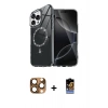 MARSİLYAN™- iPhone 16 Pro Max Kılıf Kıvılcım Form Prime - Siyah Buffer Hayalet Cam Ekran Koruyucu + Pers Alüminyum Kamera Lens - CLTM