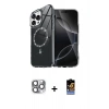 MARSİLYAN™- iPhone 16 Pro Max Kılıf Kıvılcım Form Prime - Siyah Buffer Hayalet Cam Ekran Koruyucu + Pers Alüminyum Kamera Lens - GI