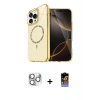 MARSİLYAN™- iPhone 16 Pro Max Kılıf Kıvılcım Form Prime - Siyah Buffer Hayalet Cam Ekran Koruyucu + Gümüş Pers Alüminyum Kamera Lens