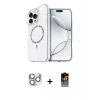 MARSİLYAN™- iPhone 16 Pro Max Kılıf Kıvılcım Form Prime - Siyah Buffer Hayalet Cam Ekran Koruyucu + Gümüş Pers Alüminyum Kamera Lens