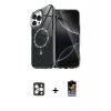 MARSİLYAN™- iPhone 16 Pro Max Kılıf Kıvılcım Form Prime - Siyah Buffer Hayalet Cam Ekran Koruyucu + PVD Metal Kamera Lens - GD