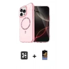 MARSİLYAN™- iPhone 16 Pro Max Kılıf Kıvılcım Form Prime - Siyah Buffer Hayalet Cam Ekran Koruyucu + PVD Metal Kamera Lens - SH