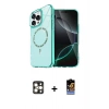 MARSİLYAN™- iPhone 16 Pro Max Kılıf Kıvılcım Form Prime - Siyah Buffer Hayalet Cam Ekran Koruyucu + PVD Metal Kamera Lens - GD