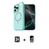 MARSİLYAN™- iPhone 16 Pro Max Kılıf Kıvılcım Form Prime - Siyah Buffer Hayalet Cam Ekran Koruyucu + PVD Metal Kamera Lens - SH