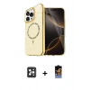 MARSİLYAN™- iPhone 16 Pro Max Kılıf Kıvılcım Form Prime - Siyah Buffer Hayalet Cam Ekran Koruyucu + PVD Metal Kamera Lens - SH