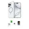 MARSİLYAN™- iPhone 16 Pro Max Kılıf Kıvılcım Form Prime - Siyah Buffer Hayalet Cam Ekran Koruyucu + Raze Metal Kamera Lens - BZ