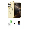 MARSİLYAN™- iPhone 16 Pro Max Kılıf Kıvılcım Form Prime - Siyah Buffer Hayalet Cam Ekran Koruyucu + Raze Metal Kamera Lens - BZ