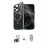 MARSİLYAN™- iPhone 16 Pro Max Kılıf Kıvılcım Form Prime - Siyah Joko Magic 5D Cam + Titanyum Gri Bilvis Titan Kamera Lens