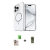 MARSİLYAN™- iPhone 16 Pro Max Kılıf Kıvılcım Form Prime - Siyah Joko Magic 5D Hayalet Cam + Natural Grey Raze Metal Kamera Lens