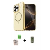 MARSİLYAN™- iPhone 16 Pro Max Kılıf Kıvılcım Form Prime - Siyah Joko Magic 5D Hayalet Cam + Natural Grey Raze Metal Kamera Lens