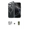 MARSİLYAN™- iPhone 16 Pro Max Kılıf Kıvılcım Form Prime - Siyah Joko Magic 5D Hayalet Cam + Pers Alüminyum Kamera Lens - GS