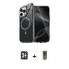 MARSİLYAN™- iPhone 16 Pro Max Kılıf Kıvılcım Form Prime - Siyah Joko Magic 5D Hayalet Cam + PVD Metal Kamera Lens - SH
