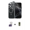 MARSİLYAN™- iPhone 16 Pro Max Kılıf Kıvılcım Form Prime - Siyah Joko Magic 5D Hayalet Cam + Titanyum Gri Bilvis Titan Kamera Lens