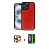 MARSİLYAN™- iPhone 16 Pro Max Kılıf Kıvılcım Işık Serisi - Şeffaf 360 Full Body Arka Koruyucu + Çöl Titanyum Pers Alüminyum Kamera Lens