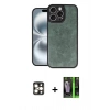 MARSİLYAN™- iPhone 16 Pro Max Kılıf Kıvılcım Işık Serisi - Şeffaf 360 Full Body Arka Koruyucu + PVD Metal Kamera Lens - GD