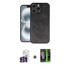 MARSİLYAN™- iPhone 16 Pro Max Kılıf Kıvılcım Işık Serisi - Şeffaf 360 Full Body Arka Koruyucu + Gümüş Bilvis Titan Kamera Lens