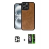 MARSİLYAN™- iPhone 16 Pro Max Kılıf Kıvılcım Işık Serisi - Şeffaf 360 Full Body Arka Koruyucu + Gümüş PVD Metal Kamera Lens