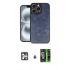 MARSİLYAN™- iPhone 16 Pro Max Kılıf Kıvılcım Işık Serisi - Şeffaf 360 Full Body Arka Koruyucu + Gümüş PVD Metal Kamera Lens