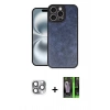 MARSİLYAN™- iPhone 16 Pro Max Kılıf Kıvılcım Işık Serisi - Şeffaf 360 Full Body Arka Koruyucu + Pers Alüminyum Kamera Lens - GI
