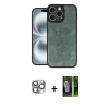 MARSİLYAN™- iPhone 16 Pro Max Kılıf Kıvılcım Işık Serisi - Şeffaf 360 Full Body Arka Koruyucu + Pers Alüminyum Kamera Lens - GI
