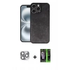 MARSİLYAN™- iPhone 16 Pro Max Kılıf Kıvılcım Işık Serisi - Şeffaf 360 Full Body Arka Koruyucu + Pers Alüminyum Kamera Lens - GI