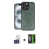 MARSİLYAN™- iPhone 16 Pro Max Kılıf Kıvılcım Işık Serisi - Şeffaf 360 Full Body Arka Koruyucu + Bilvis Titan Kamera Lens - SH