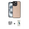 MARSİLYAN™- iPhone 16 Pro Max Kılıf Kıvılcım Işık Serisi - Şeffaf Pasifik Cam Ekran Koruyucu + Pers Alüminyum Kamera Lens - GI