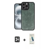 MARSİLYAN™- iPhone 16 Pro Max Kılıf Kıvılcım Işık Serisi - Şeffaf Pasifik Cam Ekran Koruyucu + PVD Metal Kamera Lens - SH