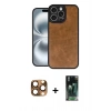 MARSİLYAN™- iPhone 16 Pro Max Kılıf Kıvılcım Işık Serisi - Siyah 360 Mat Full Body Arka Koruyucu + Pers Alüminyum Kamera Lens - CLTM