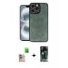 MARSİLYAN™- iPhone 16 Pro Max Kılıf Kıvılcım Işık Serisi - Siyah 360 Mat Full Body Arka Koruyucu + Raze Metal Kamera Lens - NLGY